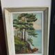 Table oil on canvas framed landscape sea