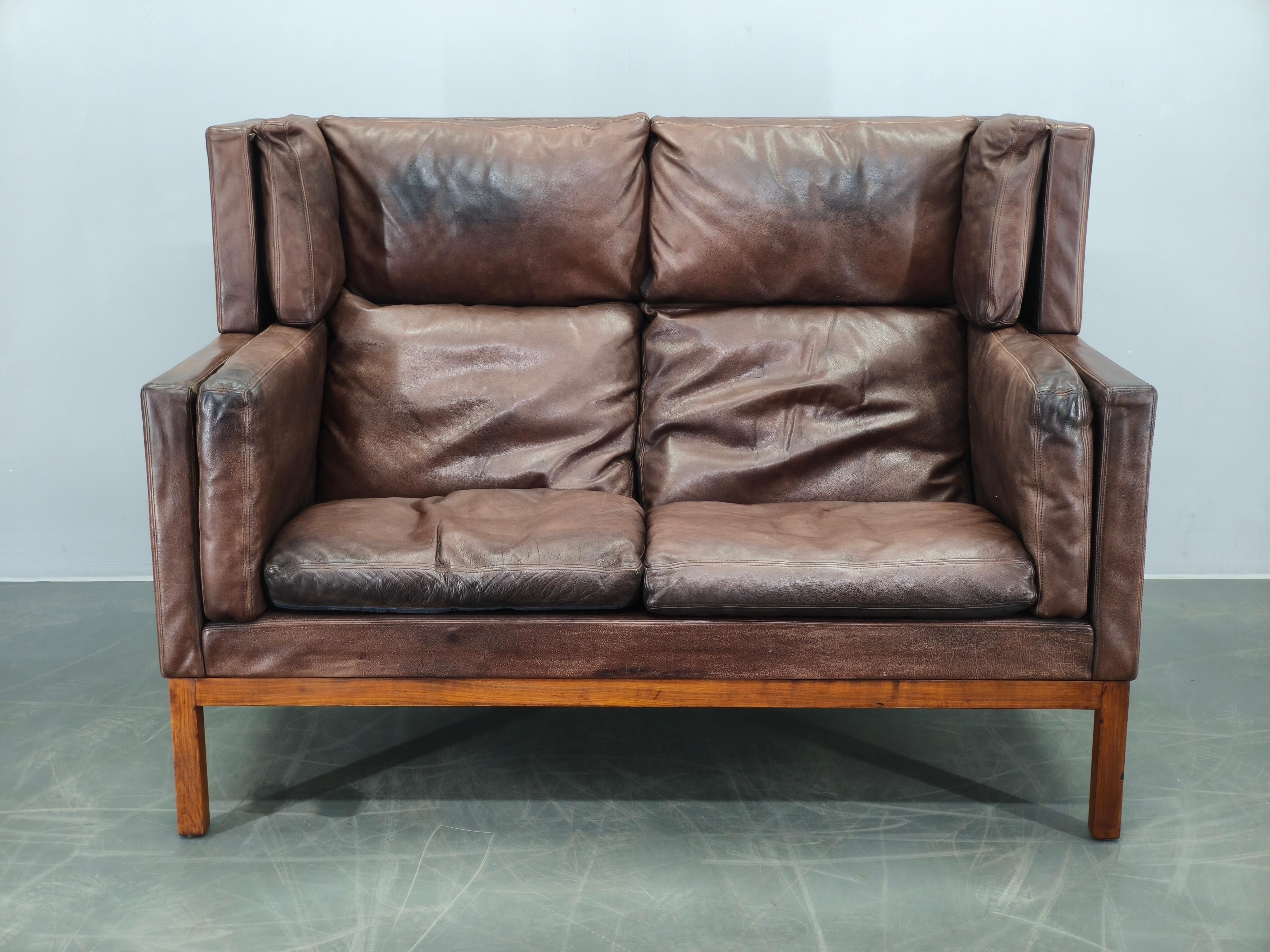 Jørgen Kastholm JK 922 Vagon Buffalo Leather Sofa Denmark