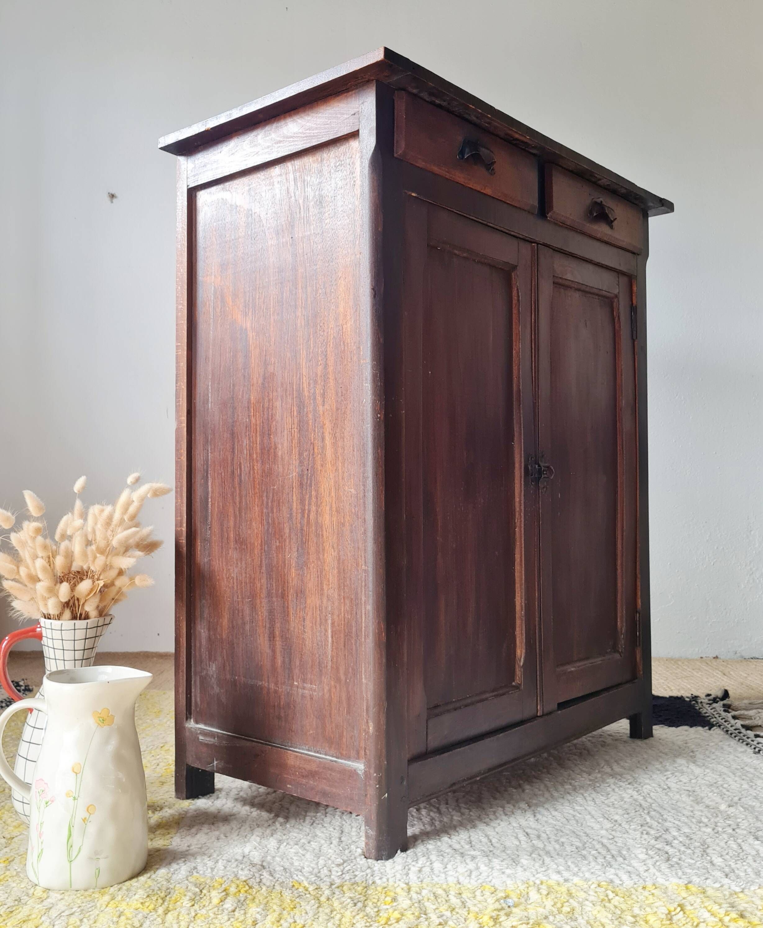 Buffet parisien bois ancien 2 portes panneautées