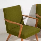 2 green armchairs, circa 1950
