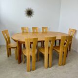 Old extendable table in solid elm from the 70s/80s, Maison Regain Vintage design