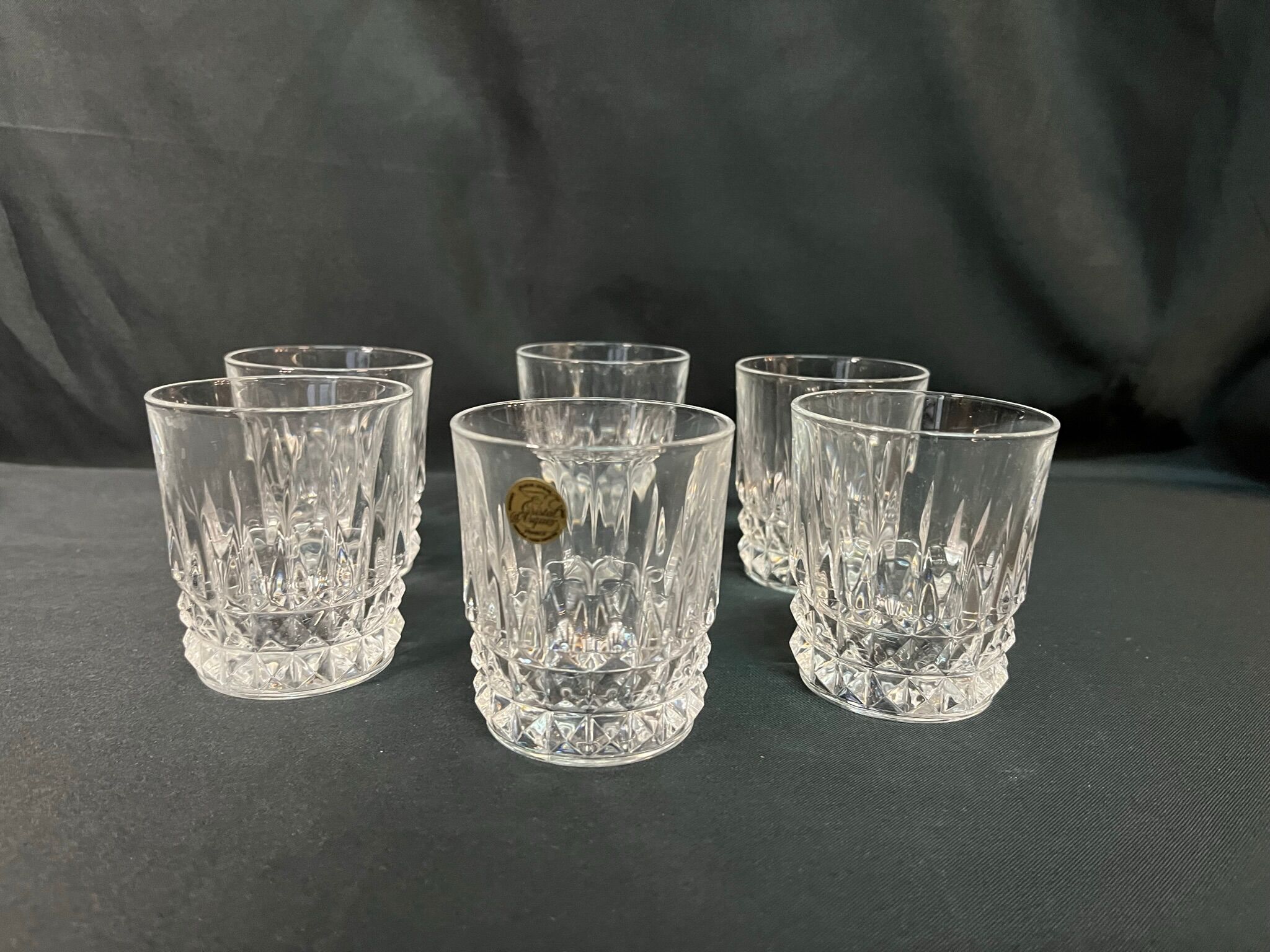 Six crystal glasses of Arques model Villandry XXth