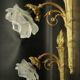 Pair of single-light wall sconces in the Louis XVI torch style - gilded bronze