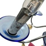 Chandelier in metal and colored glass