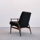 Henryk Lis armchair in black boucle 1960