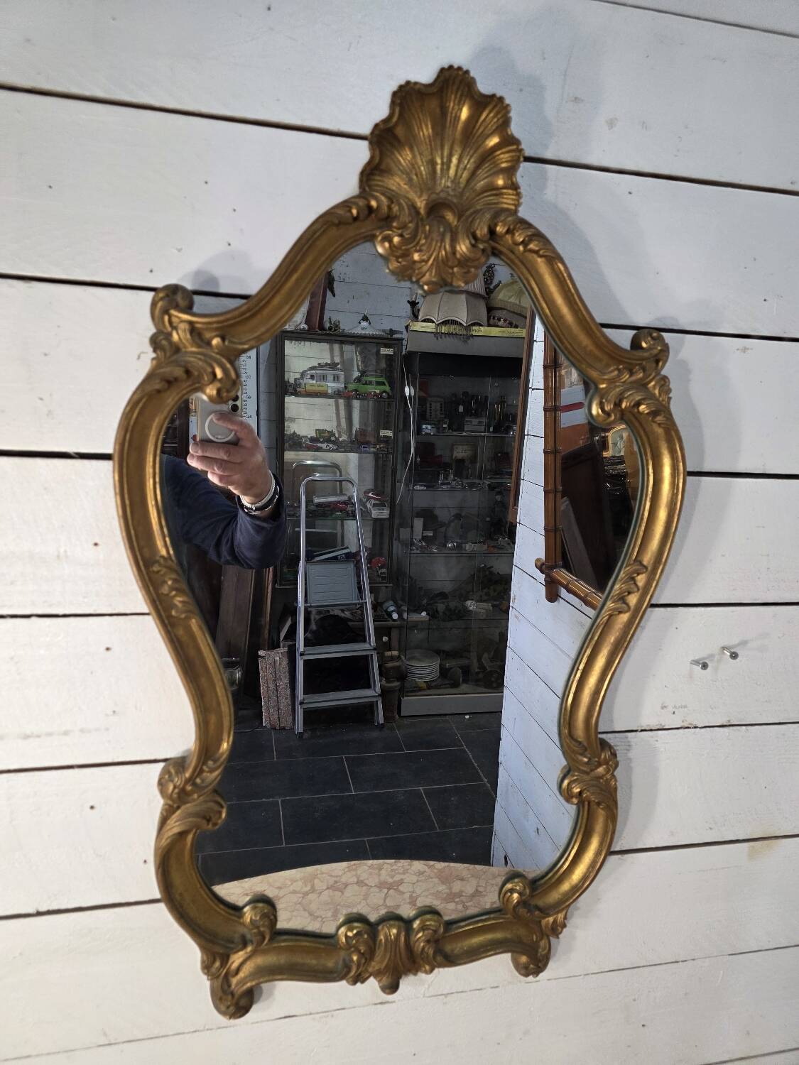 Louis XV style gilded mirror, mid-20th century, 89×54cm