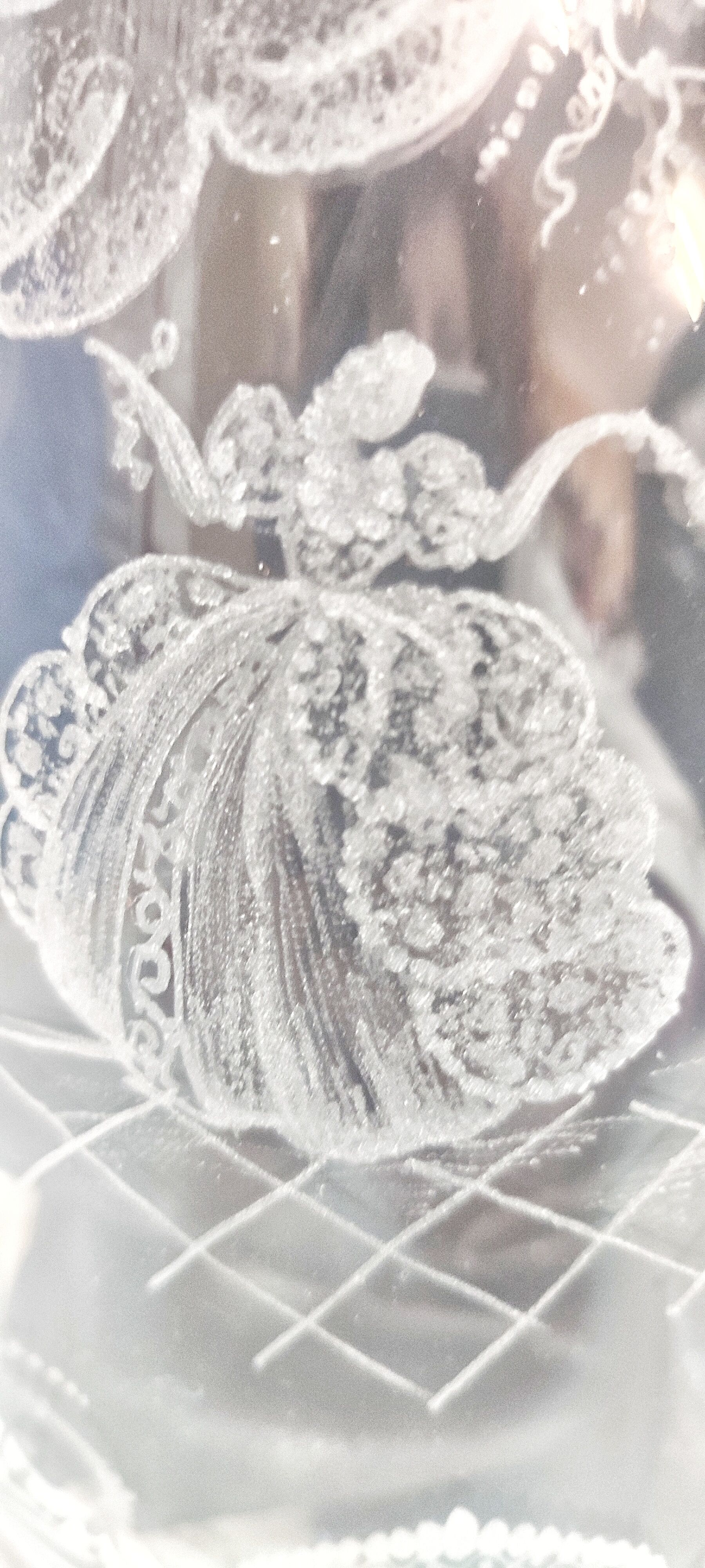 Hand-carved glass jug. France, 1950s.