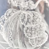 Hand-carved glass jug. France, 1950s.