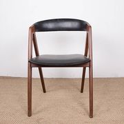 4 Danish chairs in afromosia and leatherette model 205 by Thomas Harlev