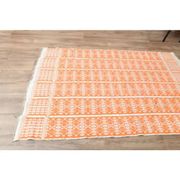 1970s Vintage Turkish Handmade Wool Cotton Orange Kilim Rug 112x180
