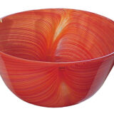 Veart Venice Italy vase "piumato" mezza filigrana design Mario Ticcò years '83