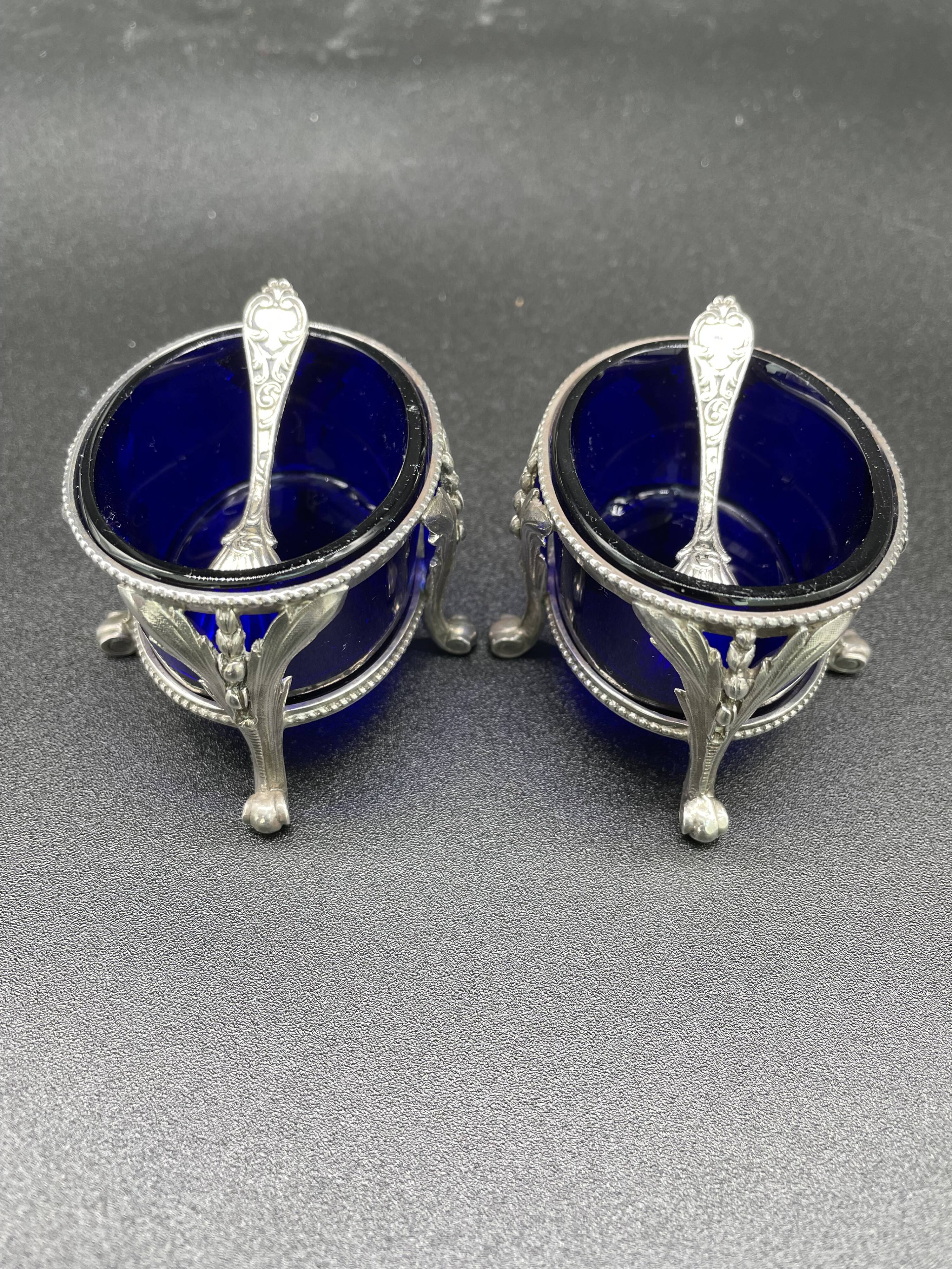 Pair of salerons in silver 925 goldsmith Antoine Cosson