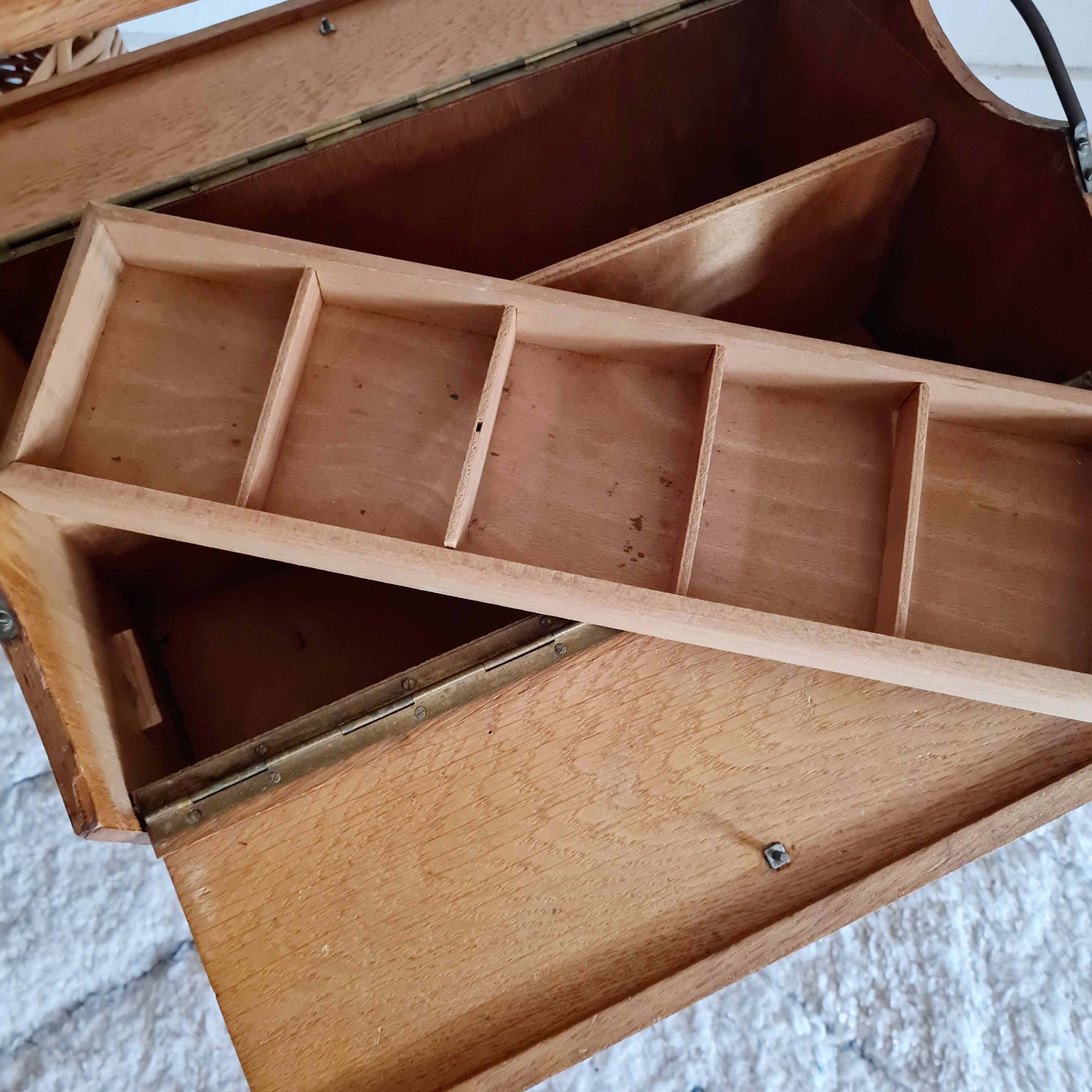 Vintage worker feet wooden and metal compasses