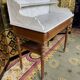 Dressing table - Wash table in walnut and white marble
