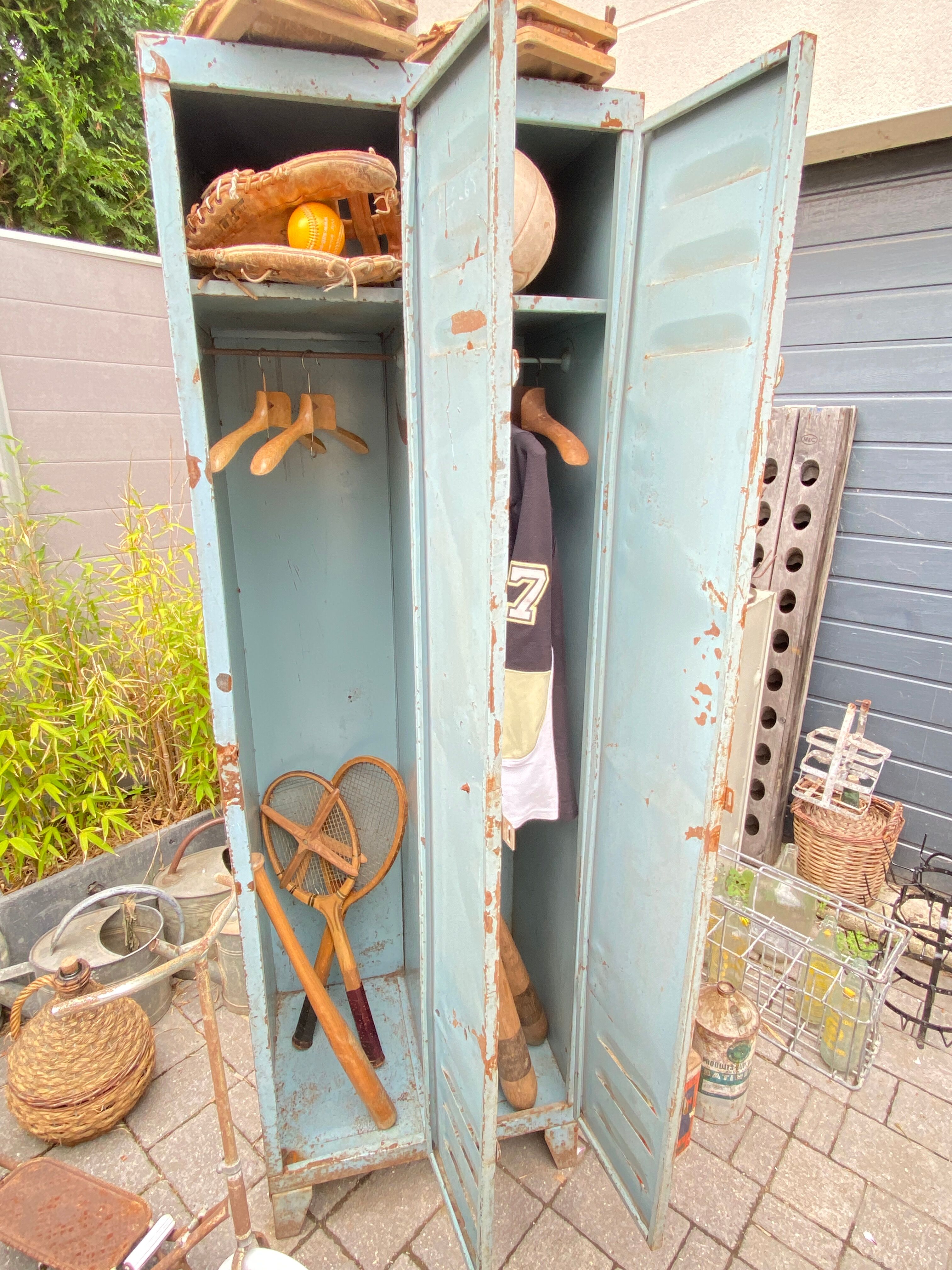Vintage metal industrial wardrobe