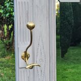 1900s coat rack patina gray mirror brass hooks