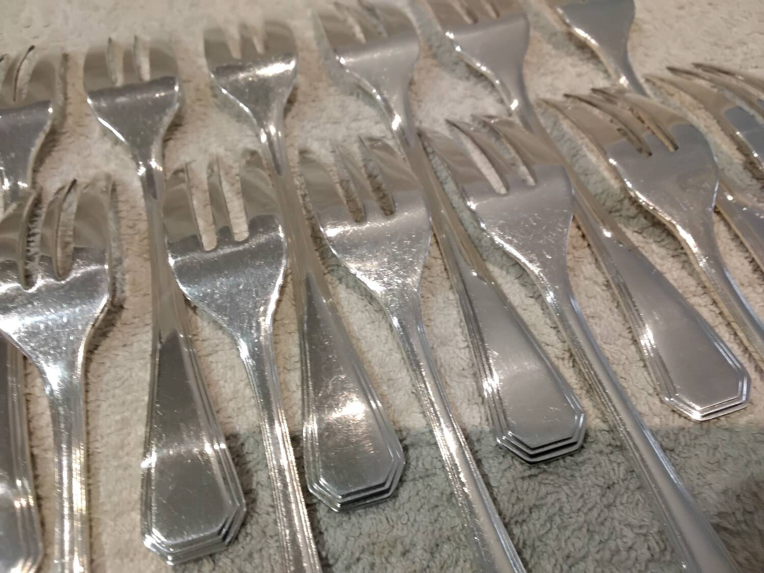 12 silver-plated cake forks by Christofle America