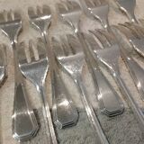 12 silver-plated cake forks by Christofle America