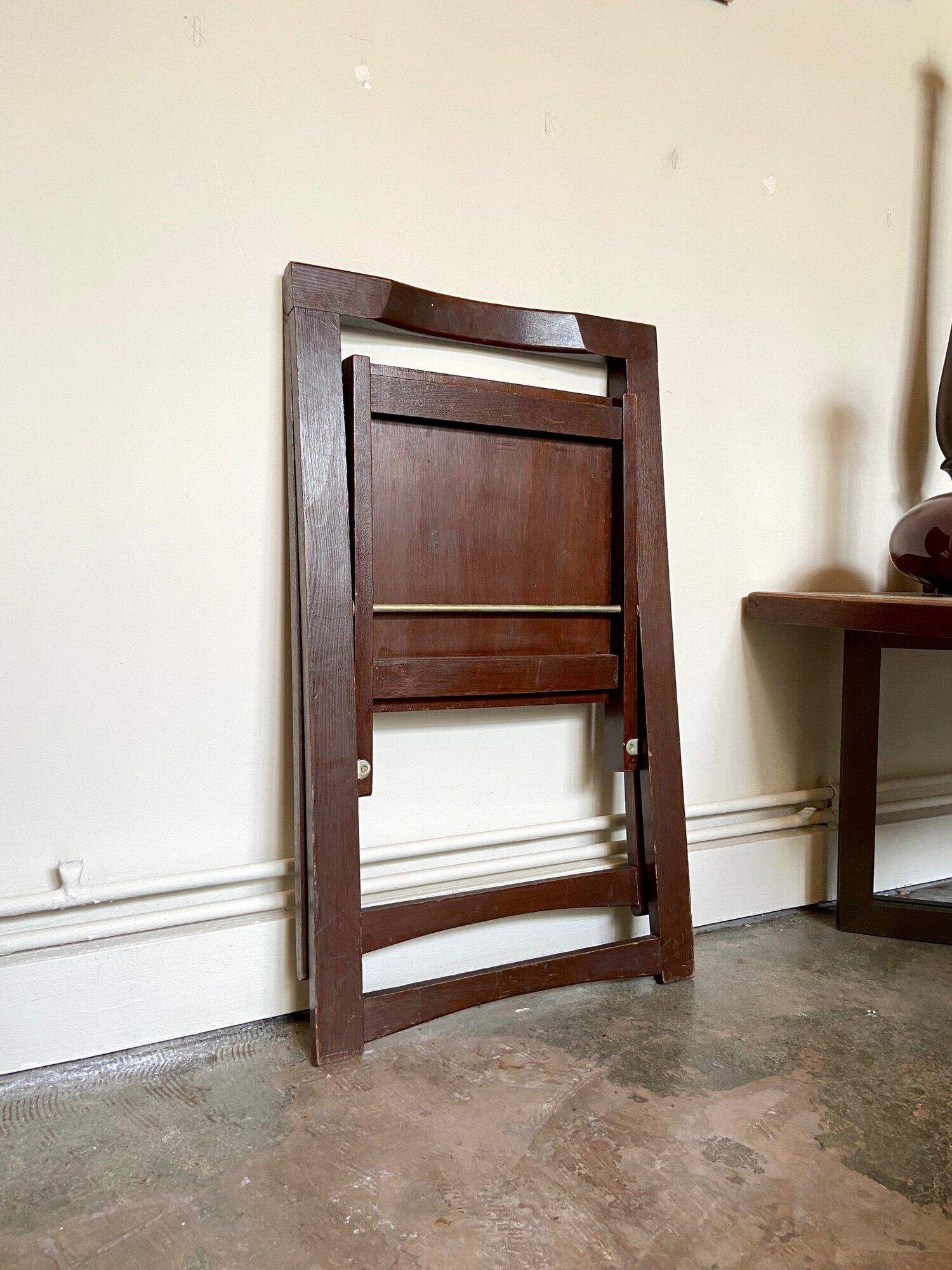 Dark wood folding chair