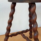 Pair of tripod stools spiral feet