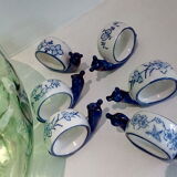 Set of 6 rounds of blue ceramic snail towel