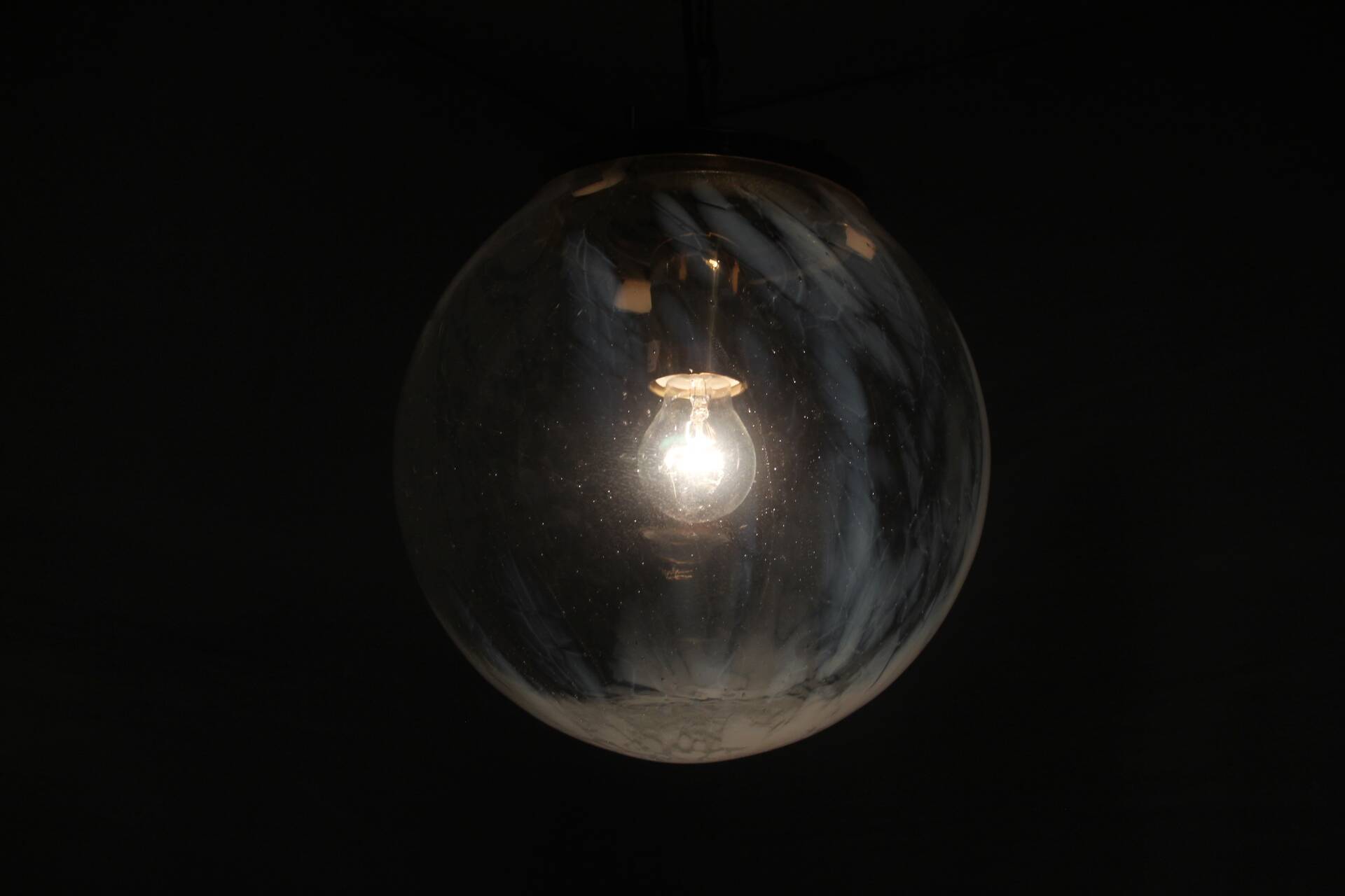 Vintage glass pendant light, Kamenický Šenov, 1970s.