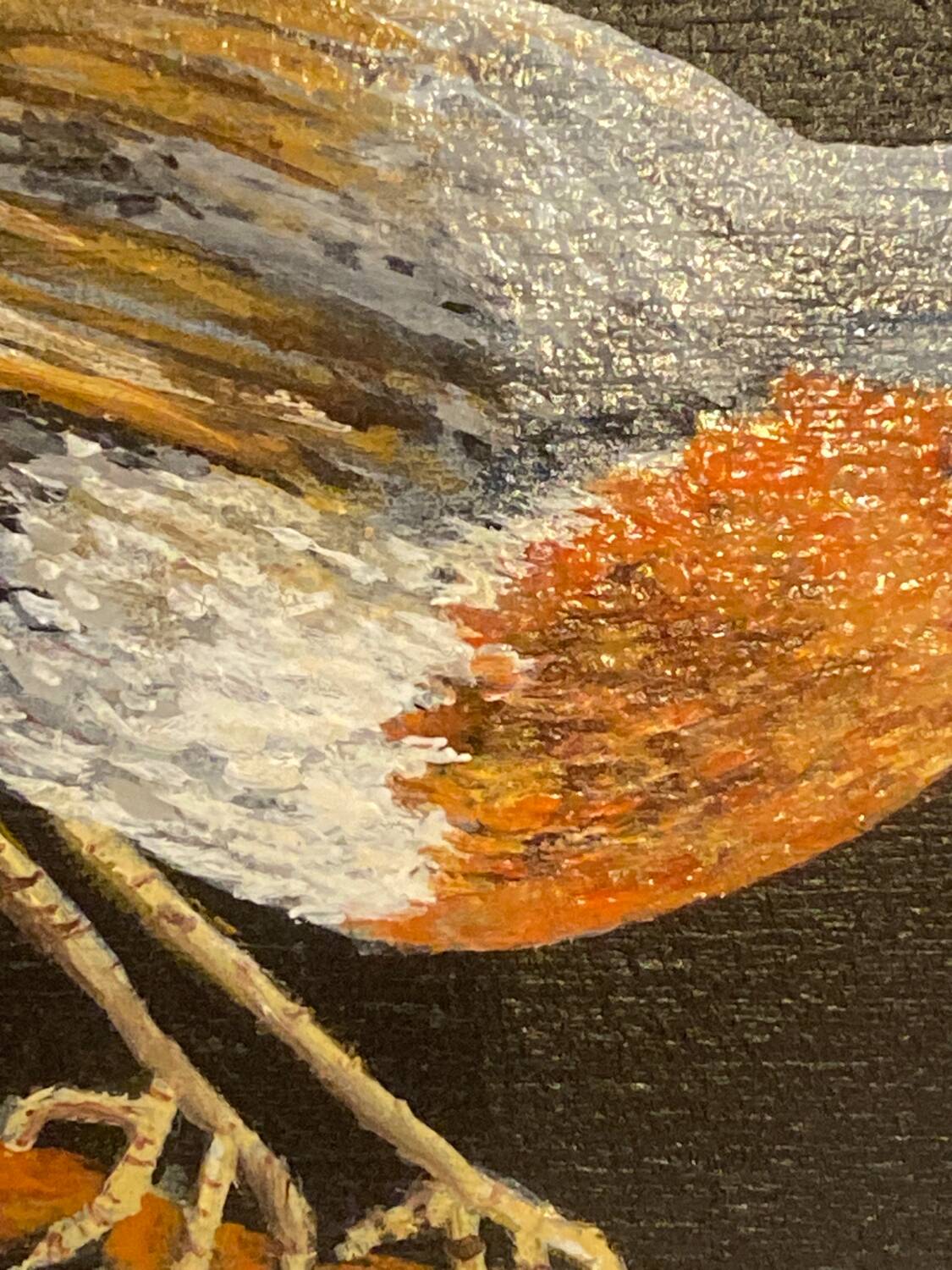 Oiseau peinture sur bois