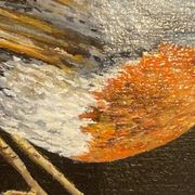 Oiseau peinture sur bois