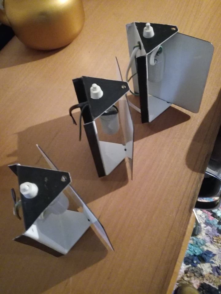 Wall lamps Charlotte Perriand model Steph Simon 1960 set of 3 Black edition CP1