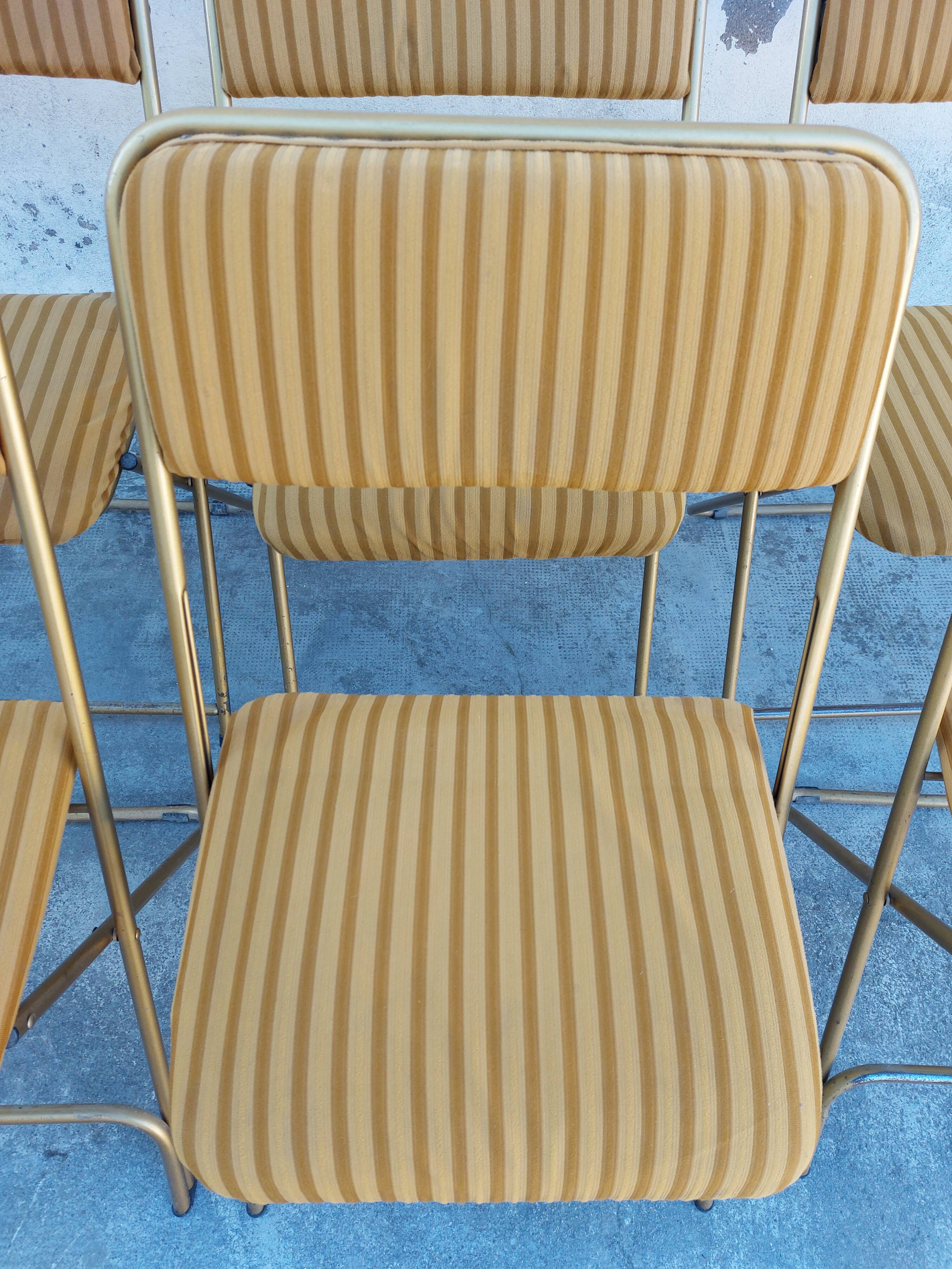 6 folding chairs Lafuma vintage 1970