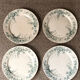 4 assiettes terre de fer Linotte avec oiseaux