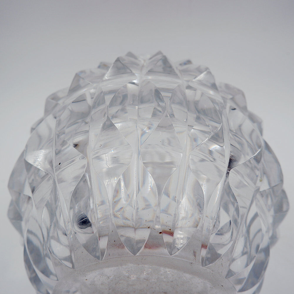 Clear crystal vase Val Saint Lambert - "Artichoke" model - Circa 1960