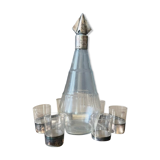 Glass and silver-plated liqueur service