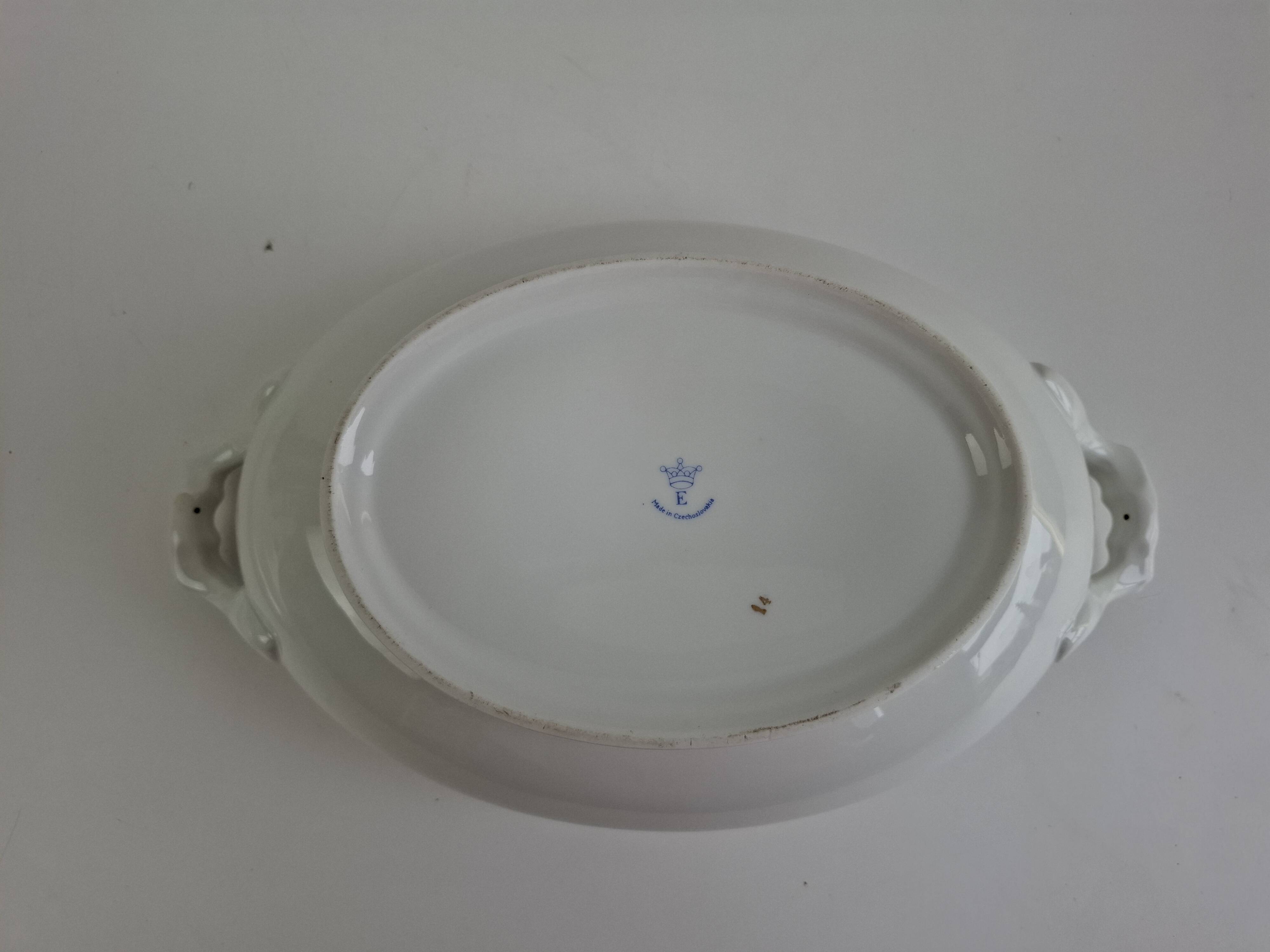 Soupière en porcelaine Art Déco tchécoslovaque des années 1930 par Duchcov Eduard Eichler