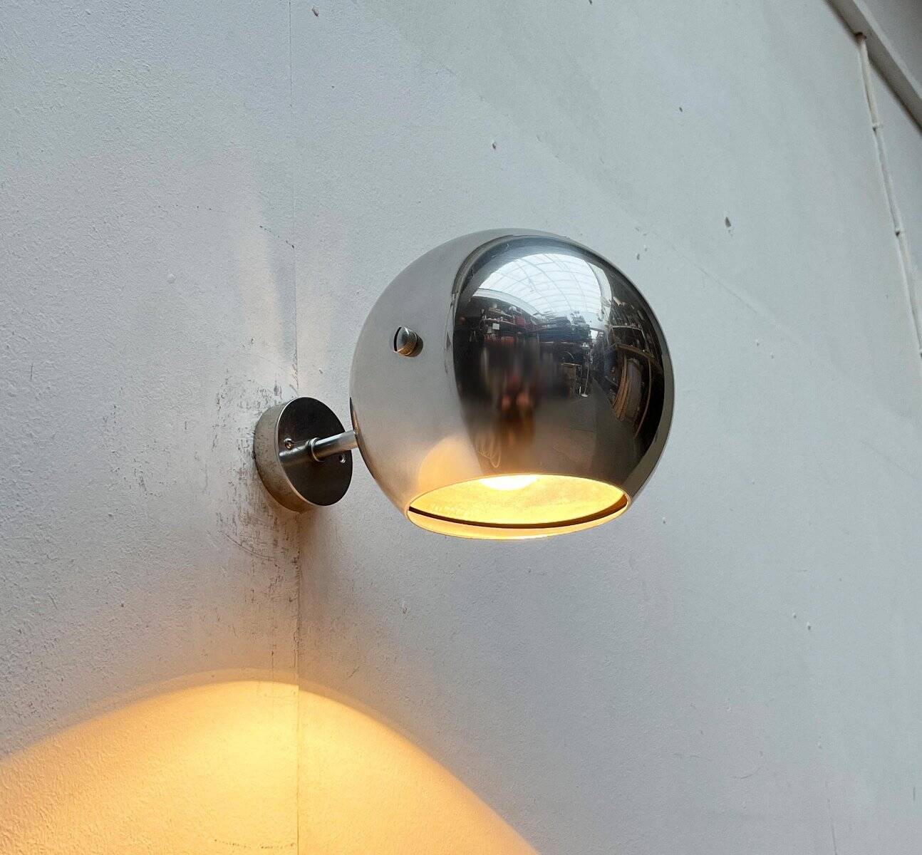 Wall lamp sphere model 48591 in mid-century Danish space style by Louis Poulsen, 1960s.