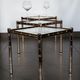 Vintage lancel house, 3 ends of sofa / side tables, in gilded brass bamboo way tbe.