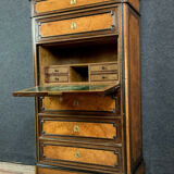 Napoleon III era secretary in elm and walnut marquetry