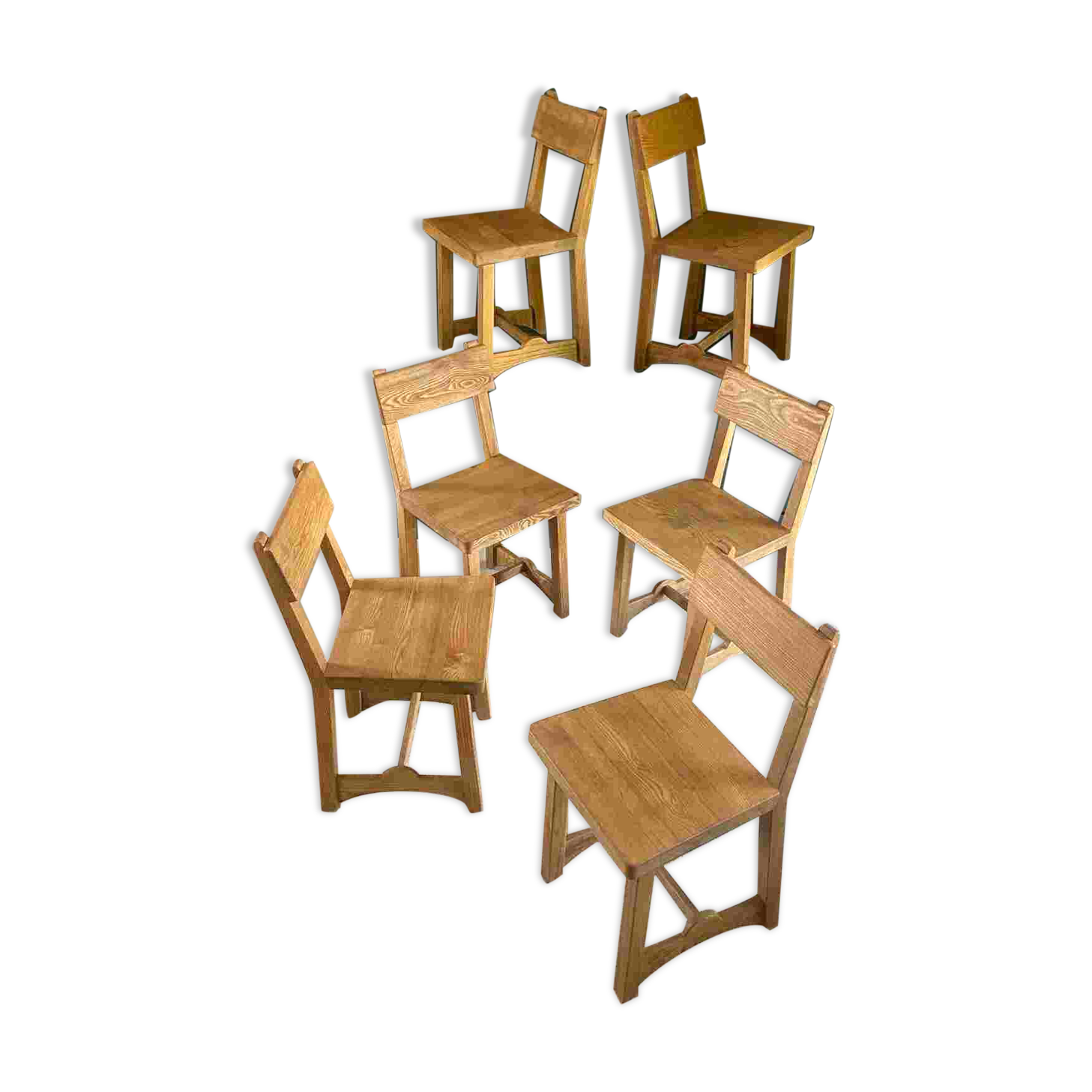 Set of solid oak chairs