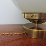 White opaline globe laying lamp