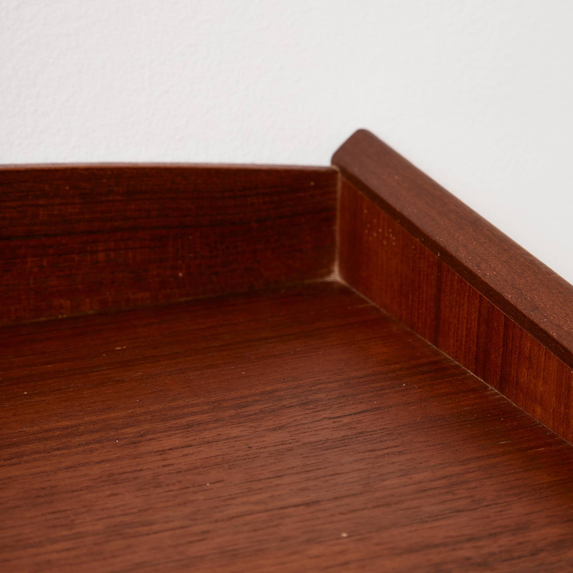 Wall mounted teak and beech bedside cabinet, Set of 2