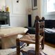 Low fireplace chair in the style of Charles Dudouyt