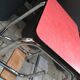 Red formica stool stepladder
