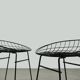 Set of two metal wire stools KM05 designed by Cees Braakman for Pastoe, 1950s