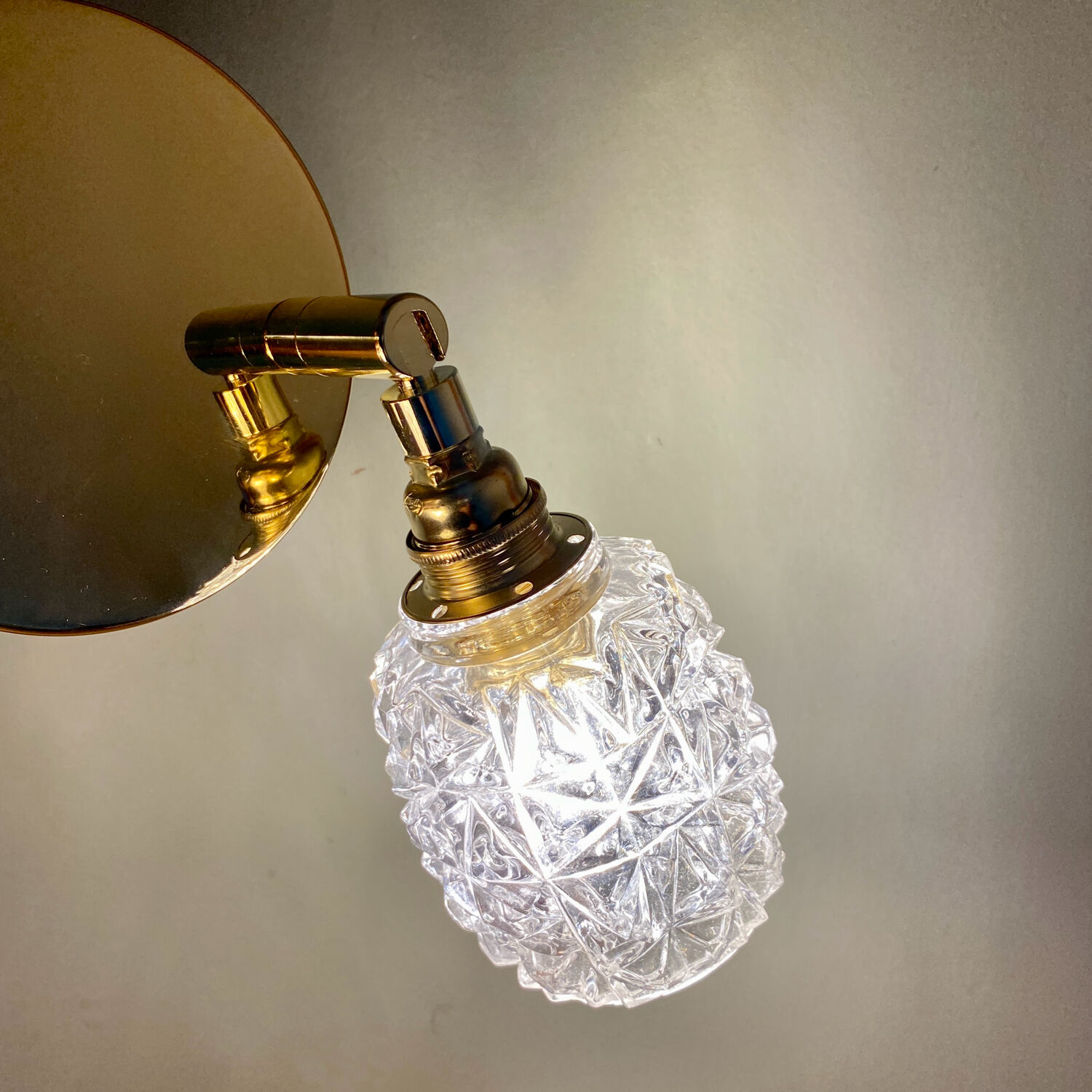 Double vintage tulip wall light in moulded glass.