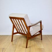 PRL armchair "Stefan" wooden beech vintage beige boucle - darker wood