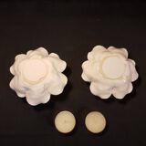 Duo de bougeoirs en céramique blanche