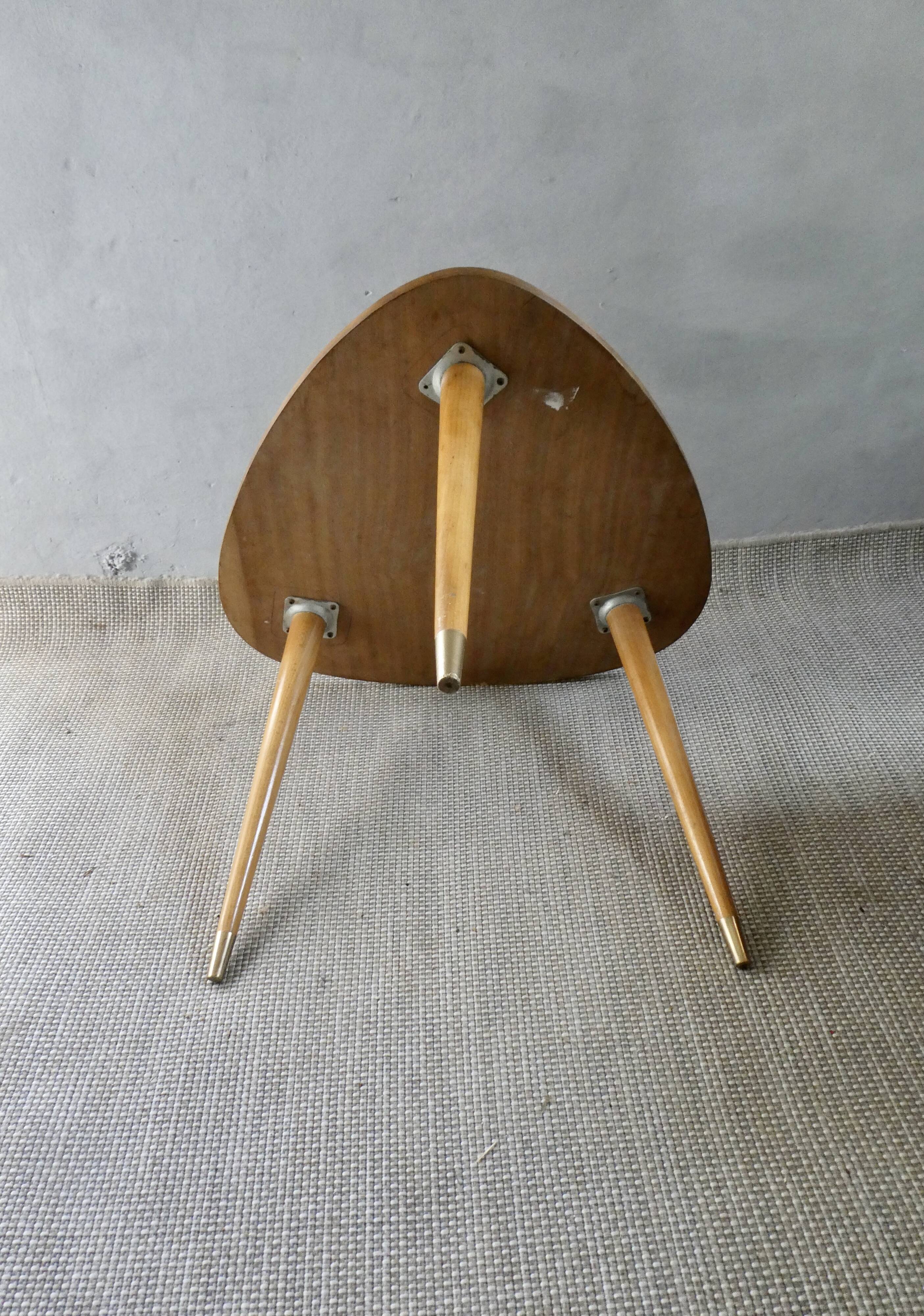 Wooden tripod coffee table/side table, 1960