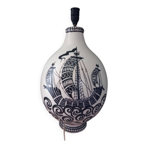 Grand pied de lampe faïence