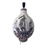 Large Henri Delcourt earthenware lamp base