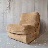 Beige velvet armchair